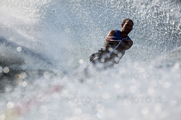 Man waterskiing