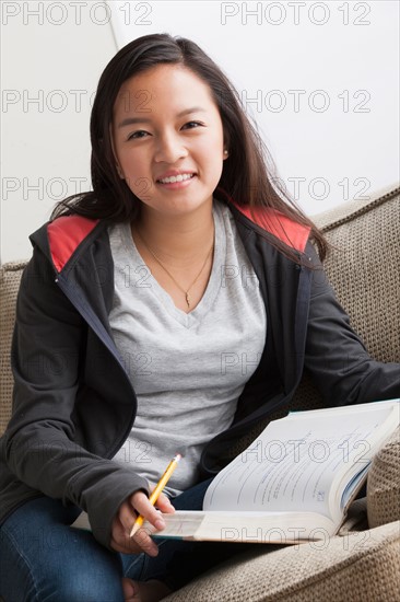 Girl (16-17) studying