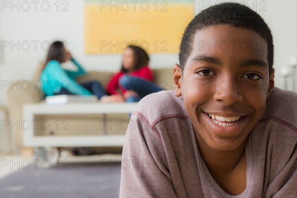 Portrait of teenage boy (14-15)