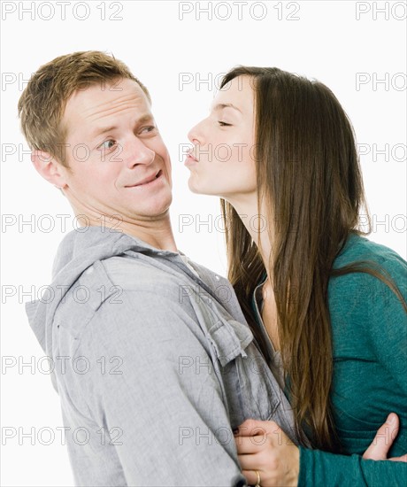 Studio shot of young couple