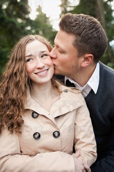 Young couple kissing