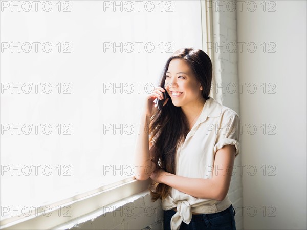 Woman talking on phone