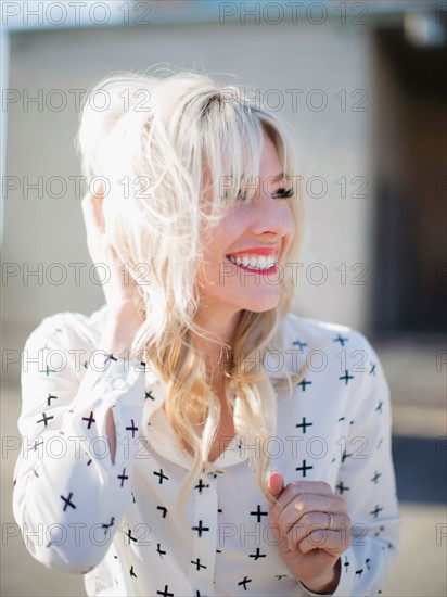 Portrait of blonde woman