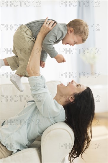 Mother playing with son (12-17 months).