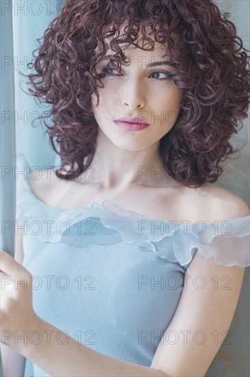 Portrait of beautiful brunette woman.