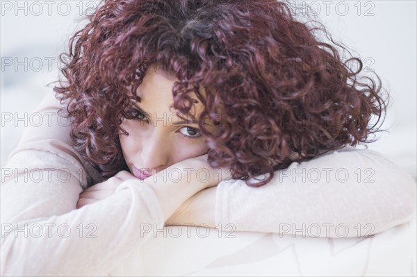 Portrait of beautiful brunette woman.