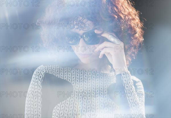 Portrait of beautiful woman wearing sunglasses.