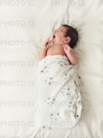 Portrait of newborn baby boy (0-1 months).