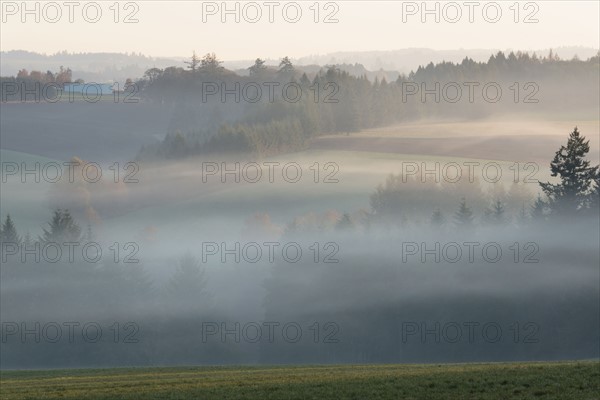 Fog over Wilamette Valley. USA, Oregon, Marion County.
Photo : Gary Weathers