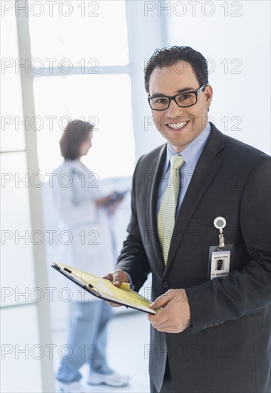 Portrait of health administrator in hospital.