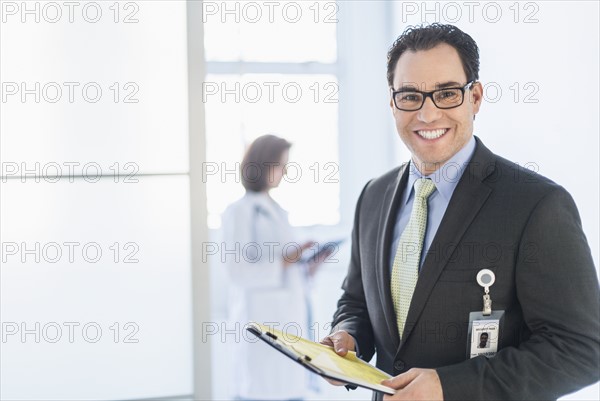 Portrait of health administrator in hospital.