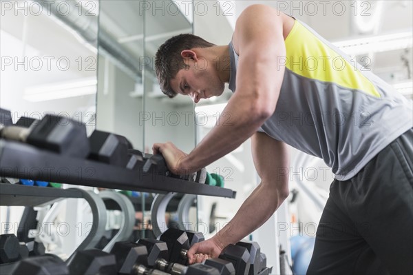 Young man at gym.