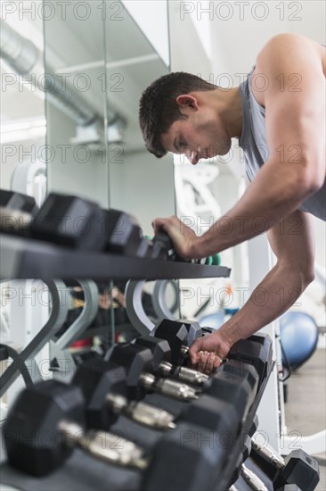 Young man at gym.