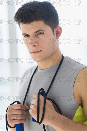 Young man at gym.