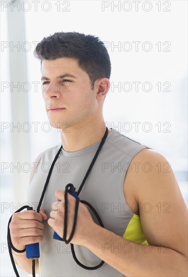 Young man at gym.