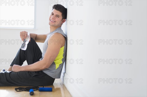 Young man at gym.