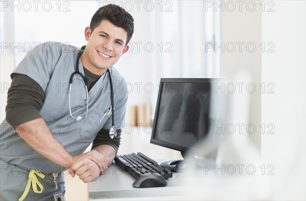 Young man with stethoscope.