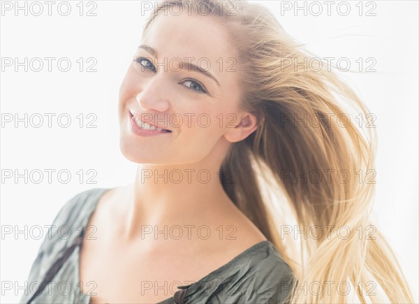 Portrait of attractive blonde woman.