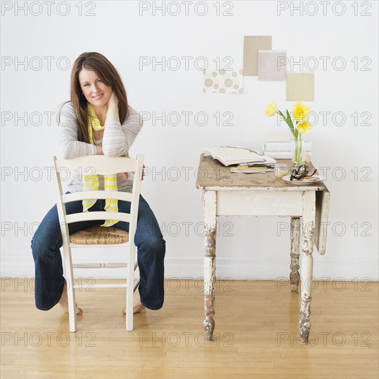 Portrait of woman in studio.