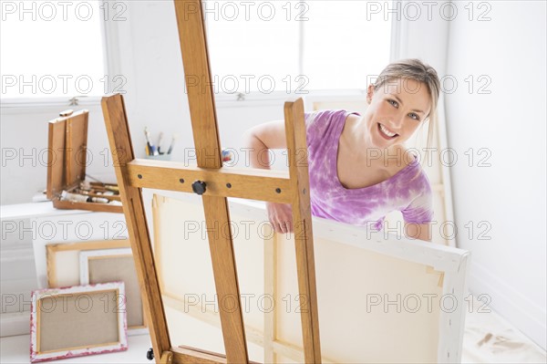 Female painter in studio.