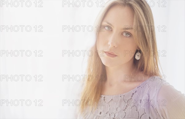 Portrait of young blond woman.