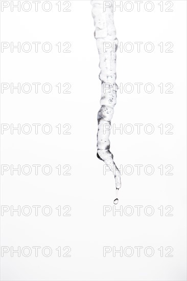 Studio shot of melting icicle.
Photo : Maisie Paterson