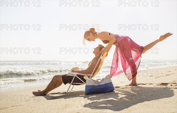 View of couple on beach.