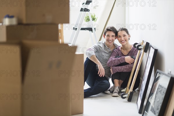 Couple in new home.