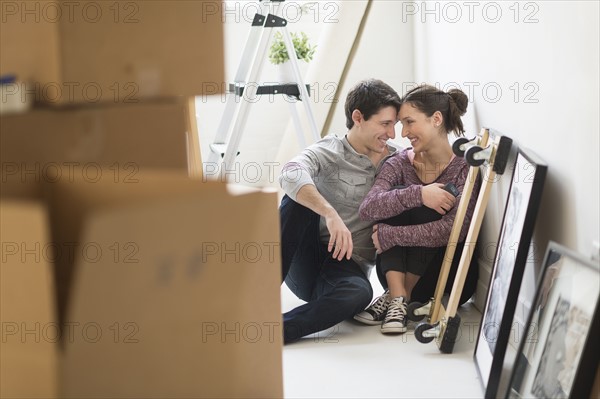 Couple in new home.