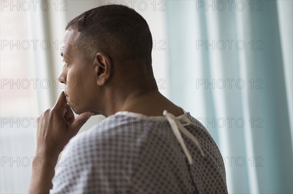 Close up of male patient in hospital.