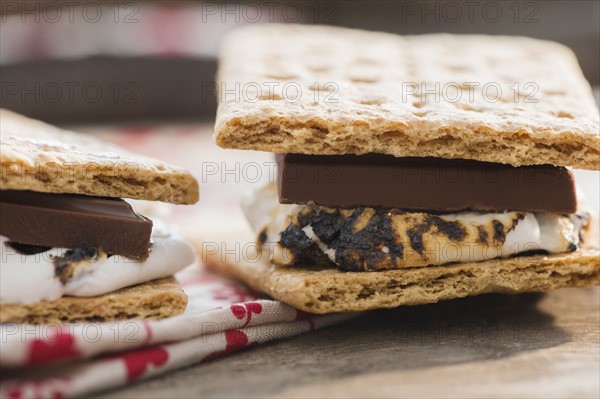 Studio Shot of toasted smores.
Photo : Jamie Grill