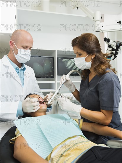 boy (10-11) at dentist's office.