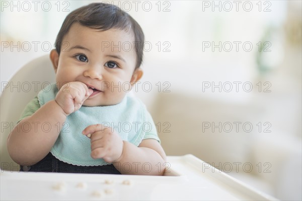 Portrait of baby boy (6-11 months).