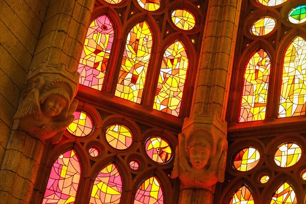 Sagrada Familia church interior. Barcelona, Spain.