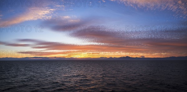 Mediterranean sea at sunset.