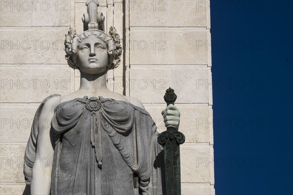 Statue on monument to Constitution of 1812. Cadiz, Spain.