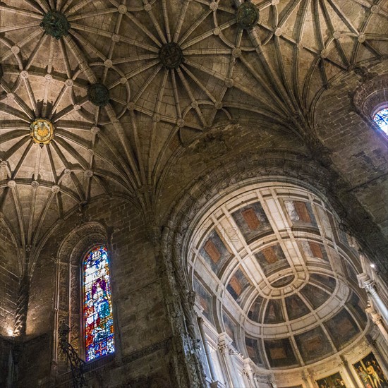 Monastery of Jeronimos interior. Lisbon, Portugal.