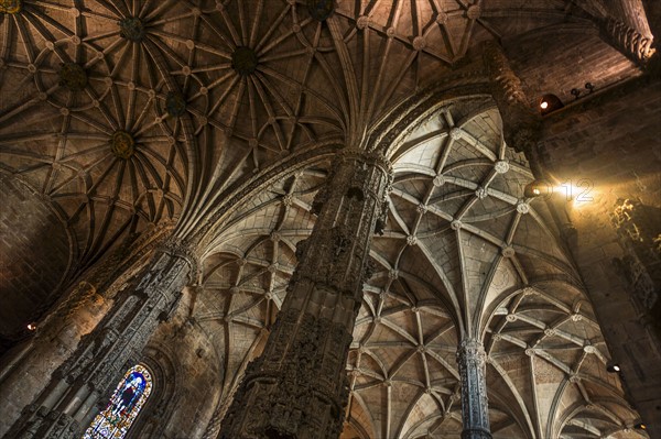 Monastery of Jeronimos interior. Lisbon, Portugal.