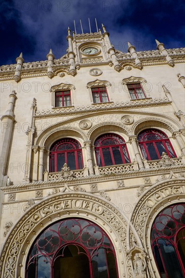 Facade of Lisbon Train Station. Lisbon, Portugal.