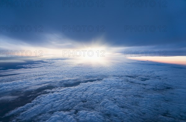 Sunrise over clouds.