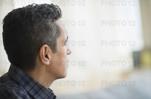 Profile of mature man.