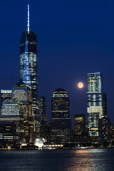 Cityscape at night. New York City, New York.