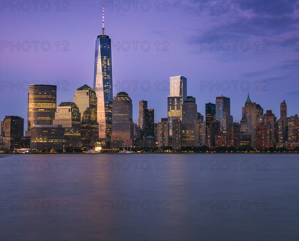 Cityscape at dusk. New York City, New York.