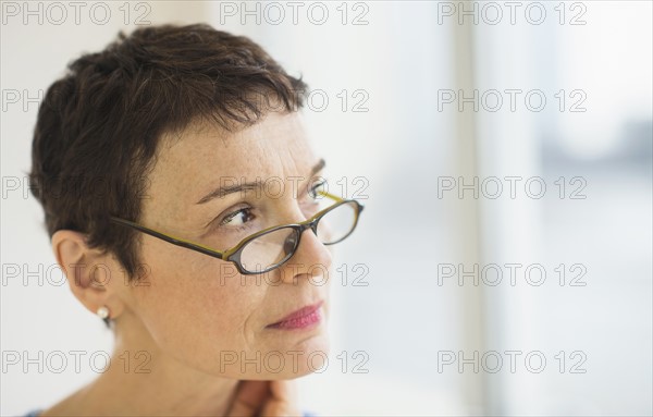 Portrait of senior woman wearing eyeglasses.