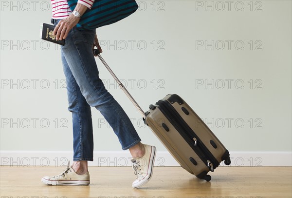 Woman ready to go on vacations.