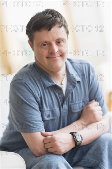 Portrait of man with down syndrome.