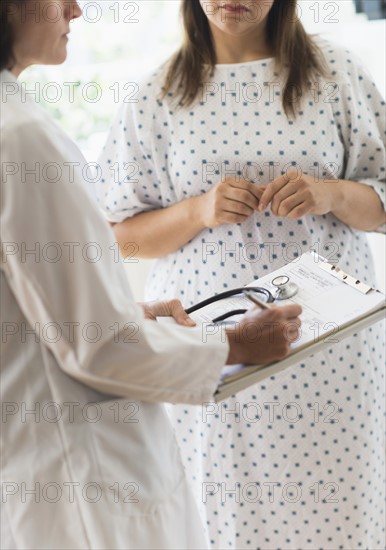 Check up visit in doctor's office.