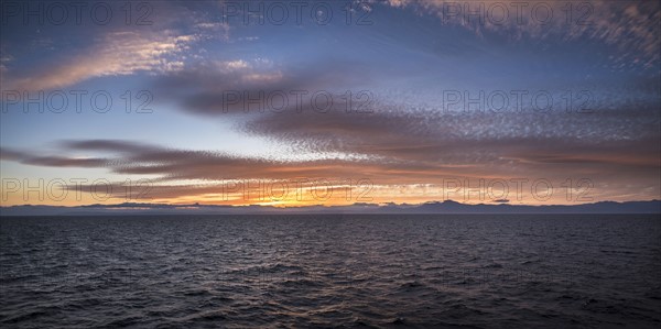 Mediterranean Sea at sunset. Spain, Mediterranean Sea.