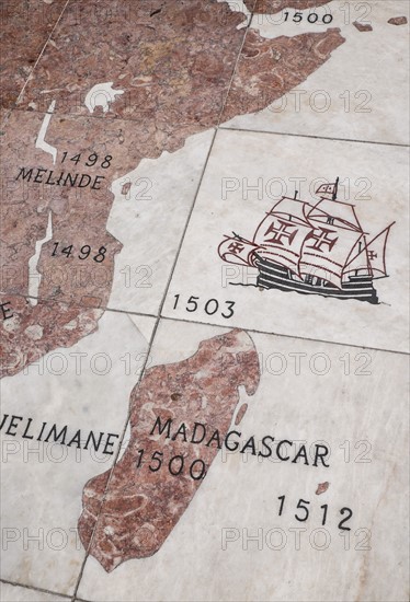Close up of map. Lisbon, Portugal.