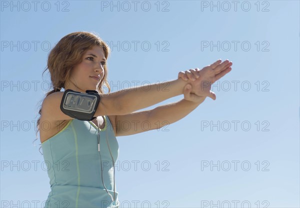 Young woman exercising.